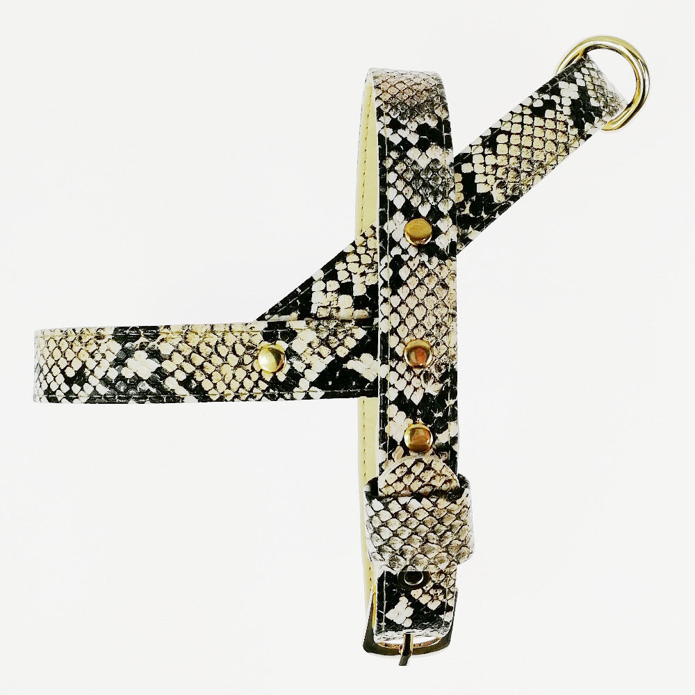 Hot Sale Soft Snake Pattern Leather Pet Chest Harness Leash